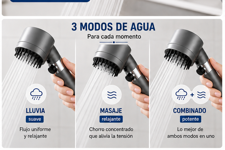 🔥 Cabezal Ducha Masajeadora Spa